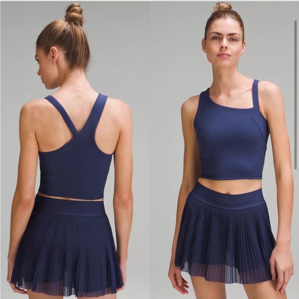 lululemon everlux asymmetrical tennis tank top (size 4)